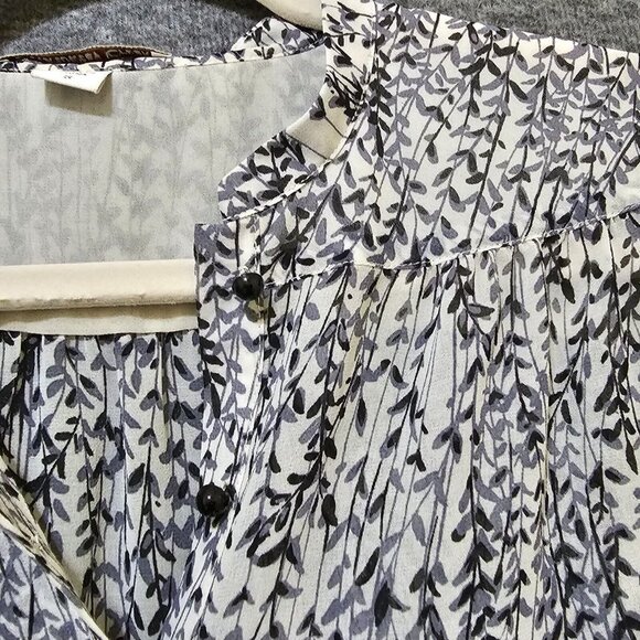 Coldwater Creek Boho Top Women Small Button Popover Blouse Semi Sheer‎ Light - Picture 11 of 16